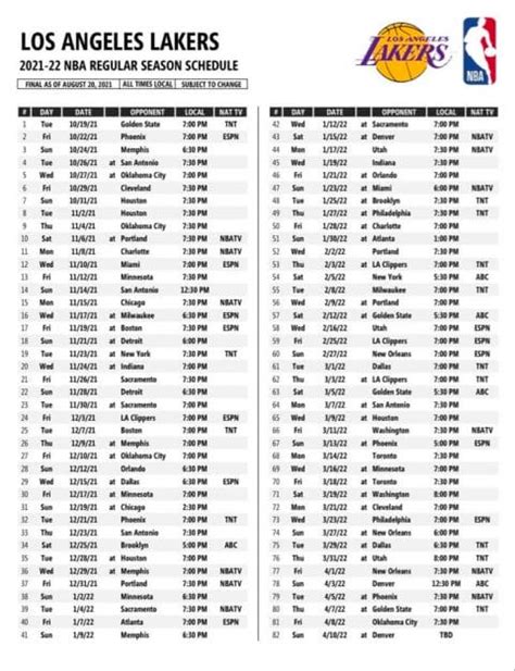 lakers schedule and results|2021.